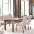 Classic Design Chair in Fabric and Oak Wood 2 Pieces Homemotion - Forla Viadurini