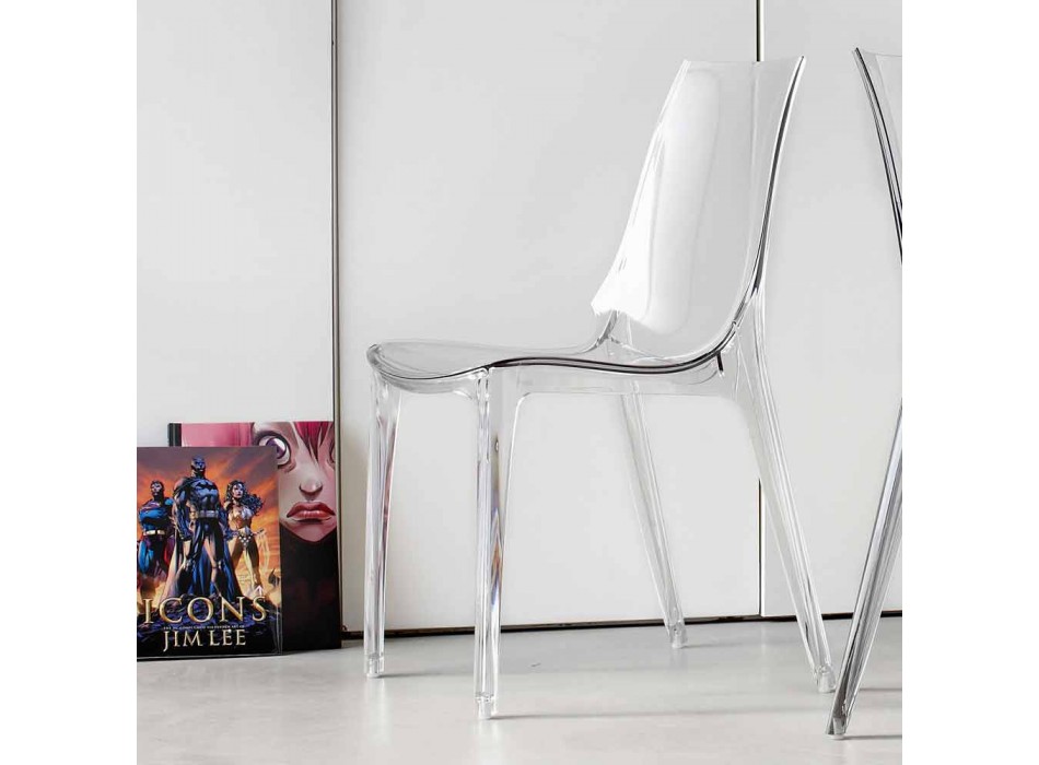 Modern Design Chair, Completely in Polycarbonate - Gilda Viadurini