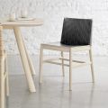 High Quality Chair in Beech Wood and Leather Made in Italy, 2 Pieces - Nora