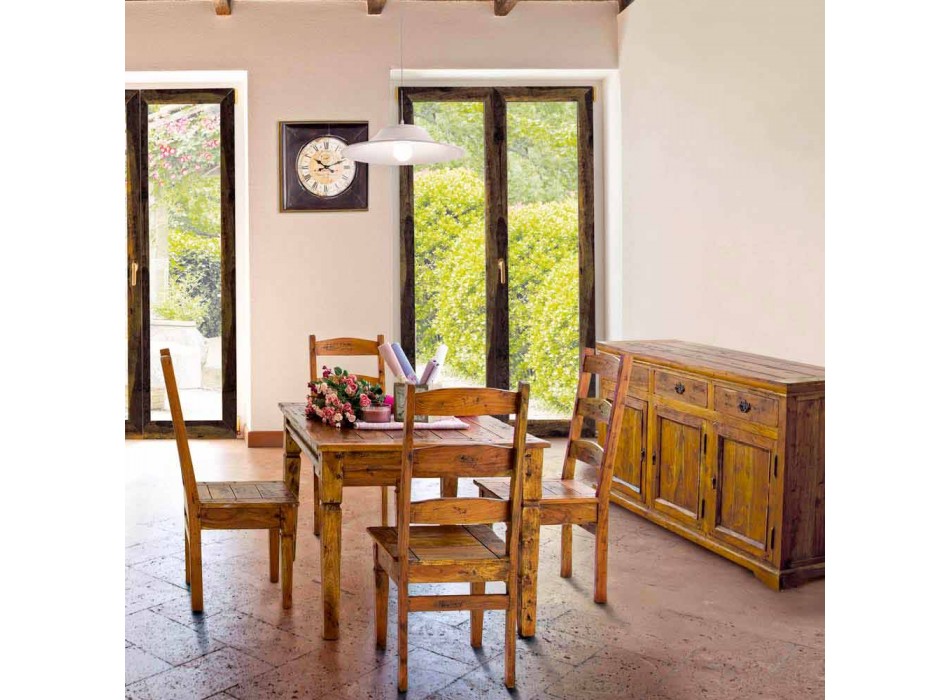 Classic Design Chair in Solid Acacia Wood Homemotion - Moritz Viadurini