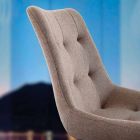 Upholstered quilted design chair in fabric or eco nabuk Venezia Viadurini
