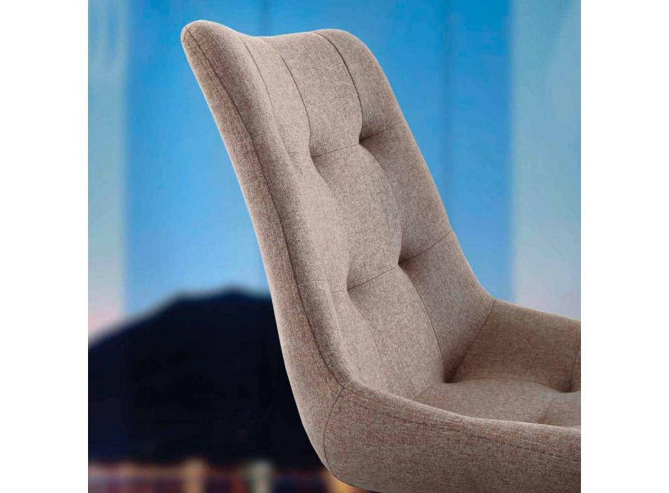 Upholstered quilted design chair in fabric or eco nabuk Venezia Viadurini