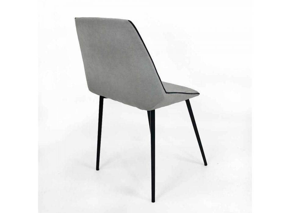 Design chair in fabric with square legs made in Italy, 4 pieces - Oriella Viadurini