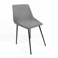 Design chair in fabric with square legs made in Italy, 4 pieces - Oriella