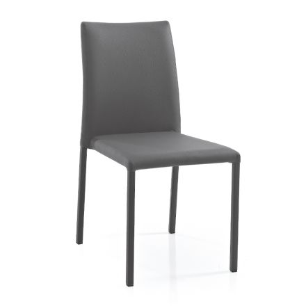 Elegant Modern Design Chair in Colored Faux Leather for the Living Room - Grenger Viadurini