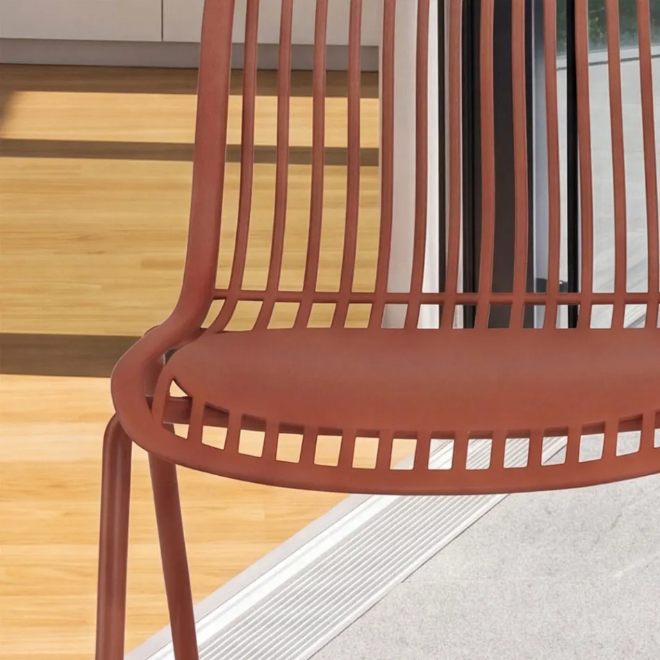 Chagall - Indoor and Outdoor Design Chair in Polypropylene and Metal Viadurini