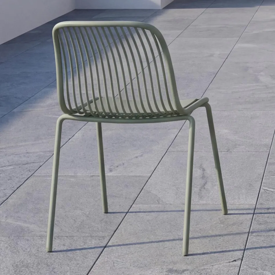 Chagall - Indoor and Outdoor Design Chair in Polypropylene and Metal Viadurini