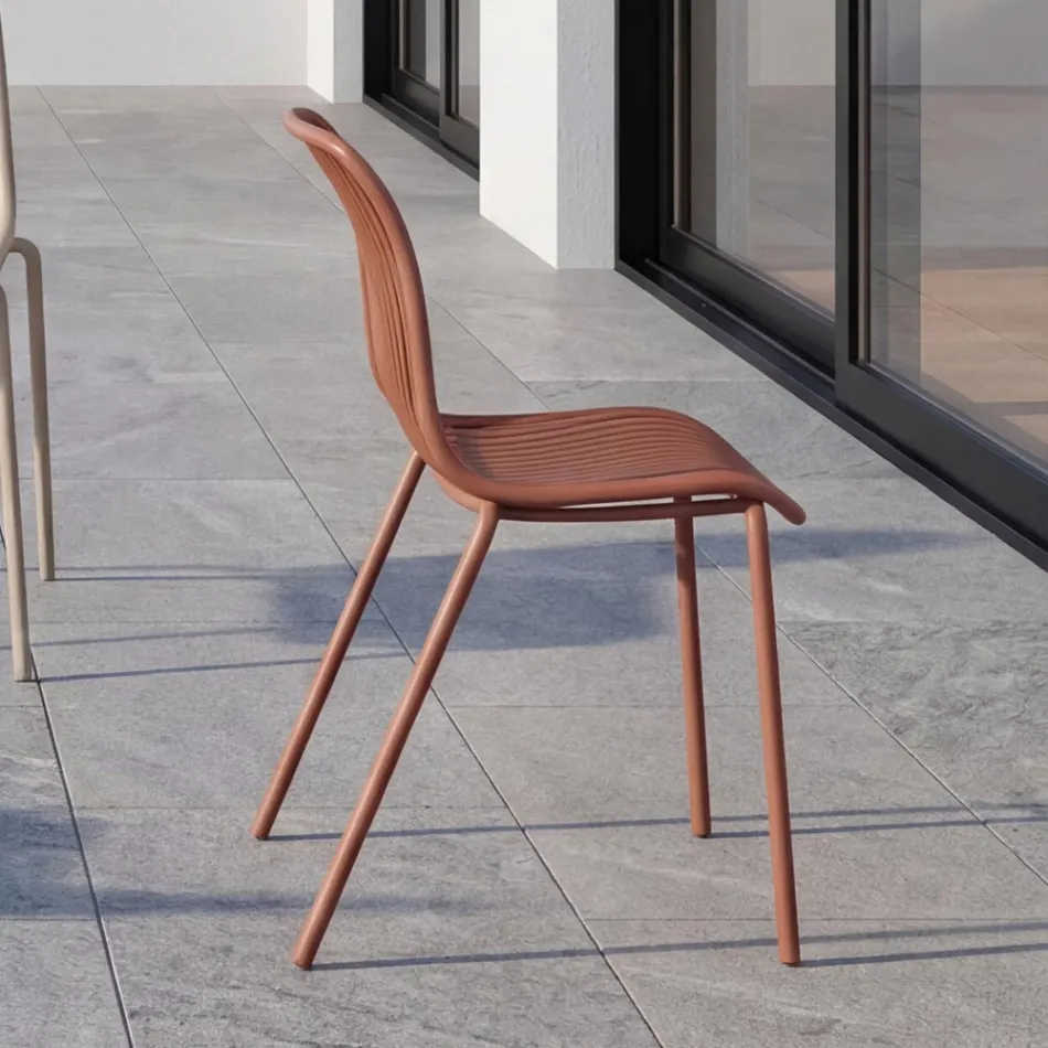 Chagall - Indoor and Outdoor Design Chair in Polypropylene and Metal Viadurini