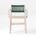 Luxury Chair with Armrests in Bleached Beech and Rope Made in Italy - Nora