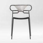 Luxury Stackable Chair in Metal and Polyurethane Made in Italy 2 Pieces - Trosa Viadurini