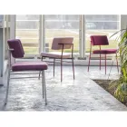 Luxury Fabric Chair with Metal Base Made in Italy, 2 Pieces - Alaska Viadurini