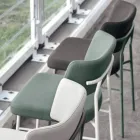 Luxury Fabric Chair with Metal Base Made in Italy, 2 Pieces - Alaska Viadurini