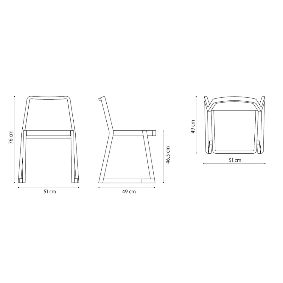 Quality Stackable Chair in Beech Wood Made in Italy, 2 Pieces - Leipzig Viadurini