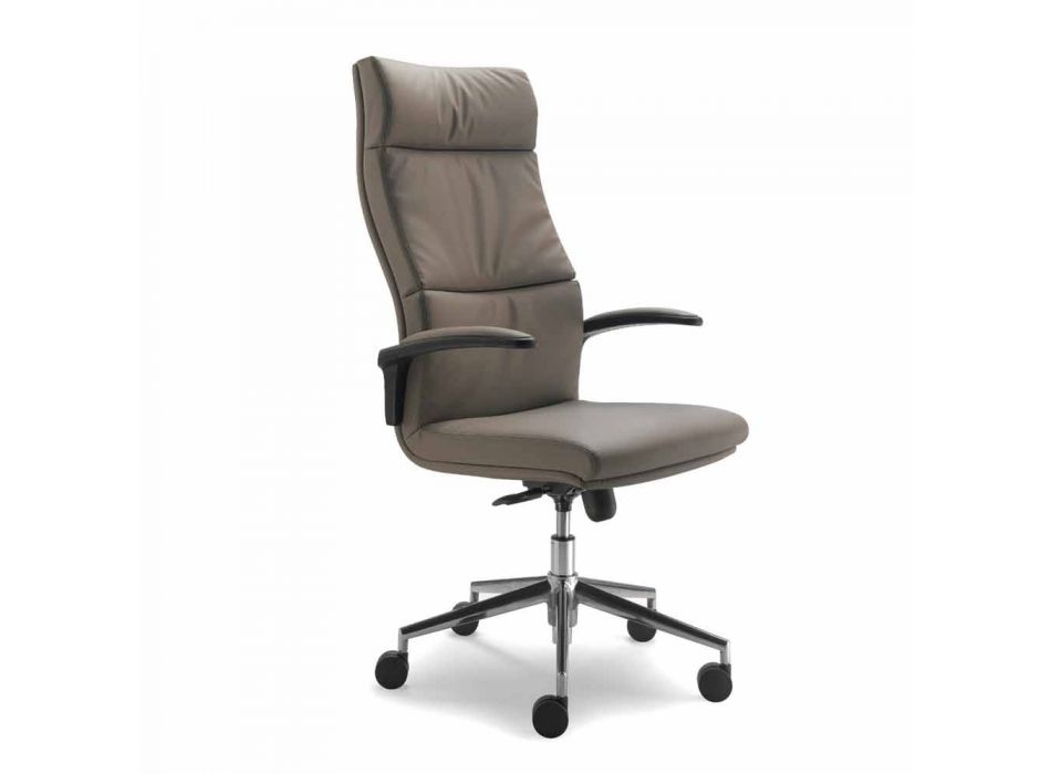 Modern design directional chair in real cowhide type Edda flower Viadurini