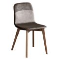 Elegant Chair of Modern Design in Colored Velvet and Wood - Bizet