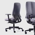 Ergonomic Modern Swivel Office Chair in Black Fireproof Fabric - Menaleo Viadurini