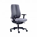 Ergonomic Modern Swivel Office Chair in Black Fireproof Fabric - Menaleo