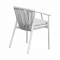 Outdoor Chair with Armrests Stackable Upholstered H 78cm - Smart by Varaschin