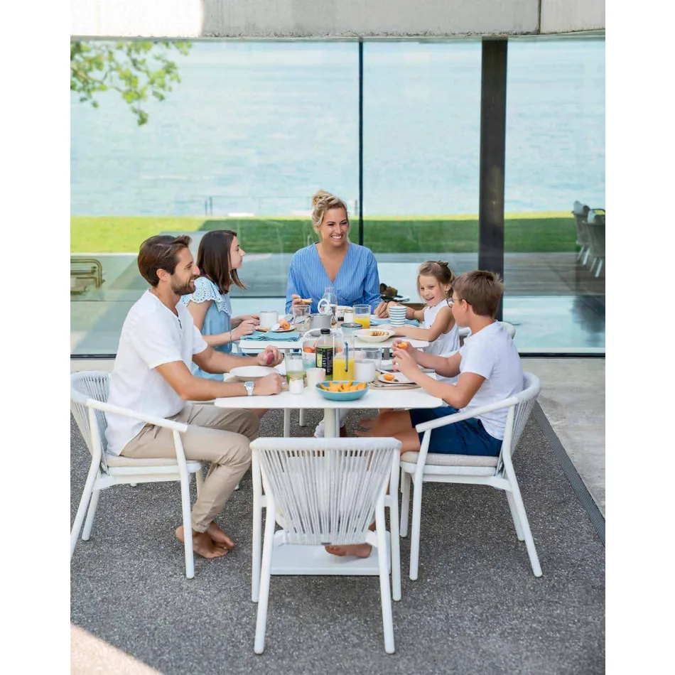 Outdoor Chair with Armrests Stackable Upholstered H 78cm - Smart by Varaschin Viadurini