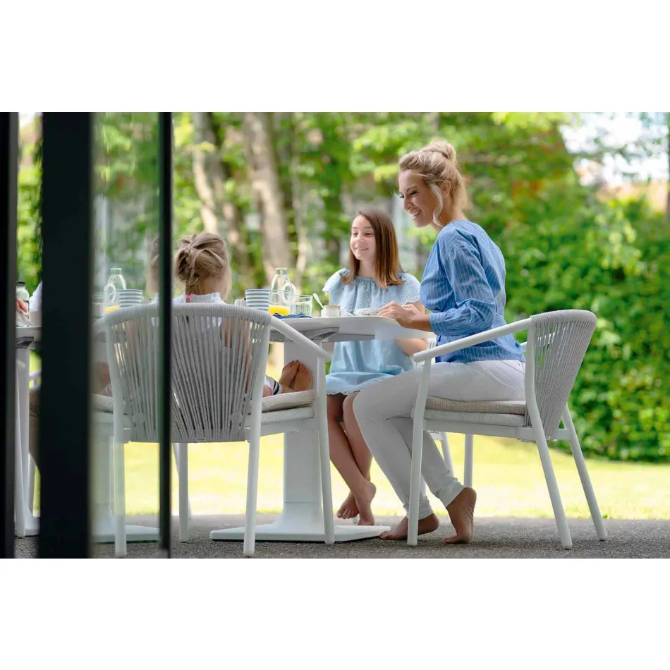 Outdoor Chair with Armrests Stackable Upholstered H 78cm - Smart by Varaschin Viadurini