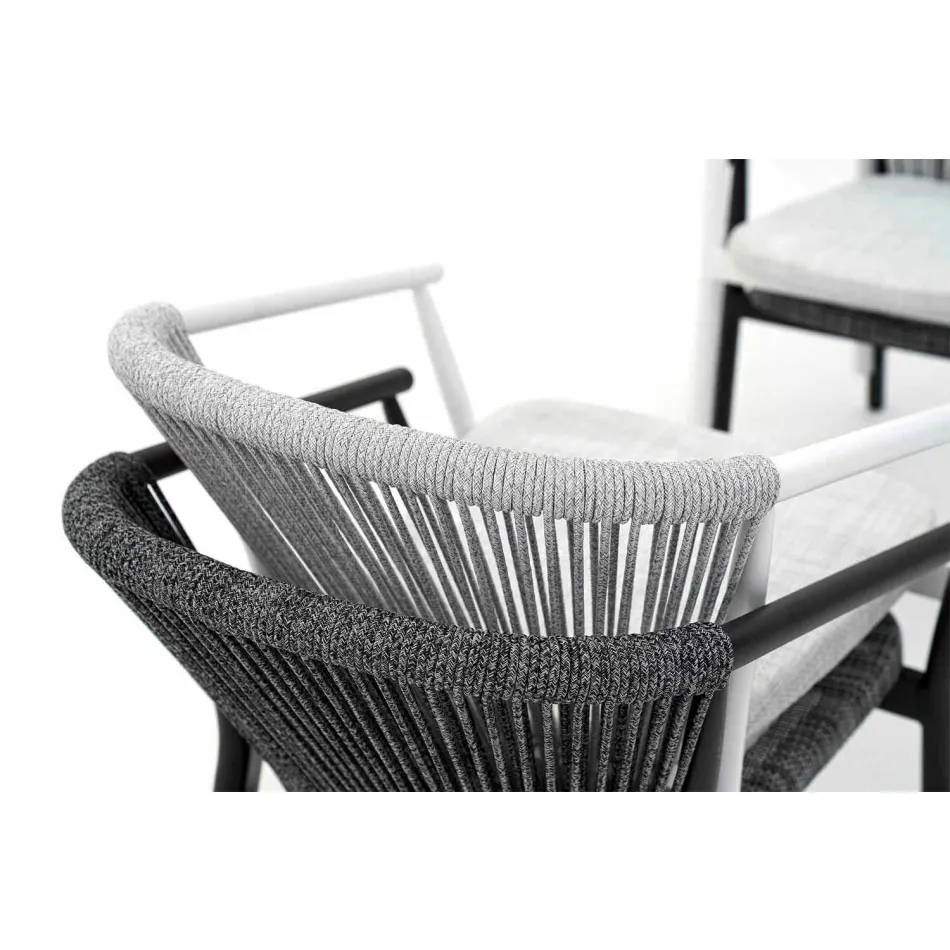 Outdoor Chair with Armrests Stackable Upholstered H 78cm - Smart by Varaschin Viadurini