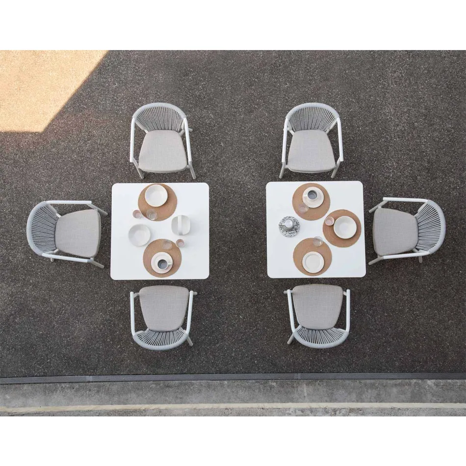 Outdoor Chair with Armrests Stackable Upholstered H 78cm - Smart by Varaschin Viadurini