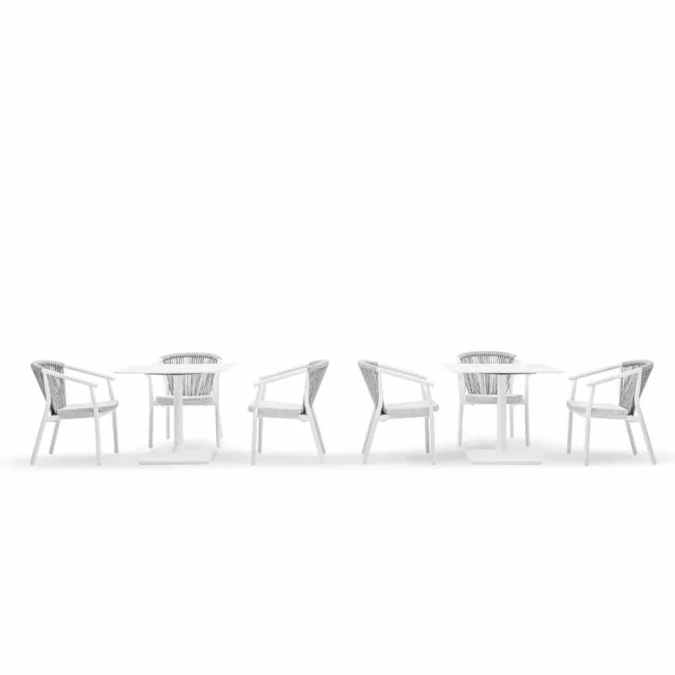 Outdoor Chair with Armrests Stackable Upholstered H 78cm - Smart by Varaschin Viadurini