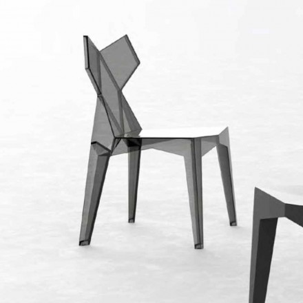 Outdoor Stackable Design Chair in Polycarbonate, 4 Pieces - Kimono by Vondom Viadurini
