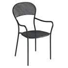 Stackable Garden Chair with Anthracite Color Iron Structure - Nadege Viadurini