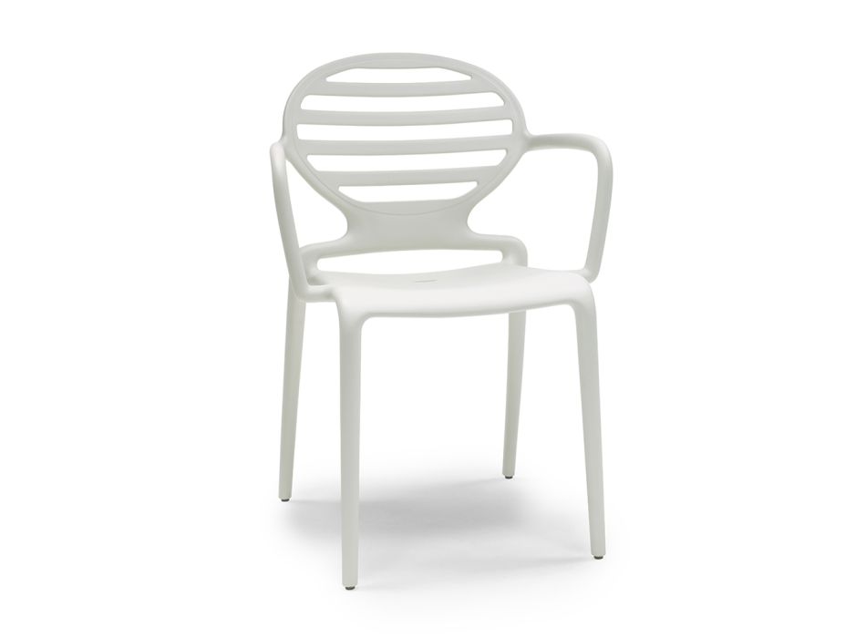 Stackable Garden Chair in Polypropylene Made in Italy 4 Pieces - Raspberry Viadurini