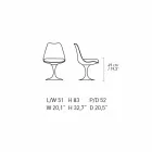 Swivel Chair in Lacquered Aluminum with Leather Seat Made in Italy - Cabiria Viadurini