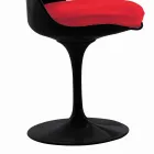 Swivel Chair in Lacquered Aluminum with Leather Seat Made in Italy - Cabiria Viadurini