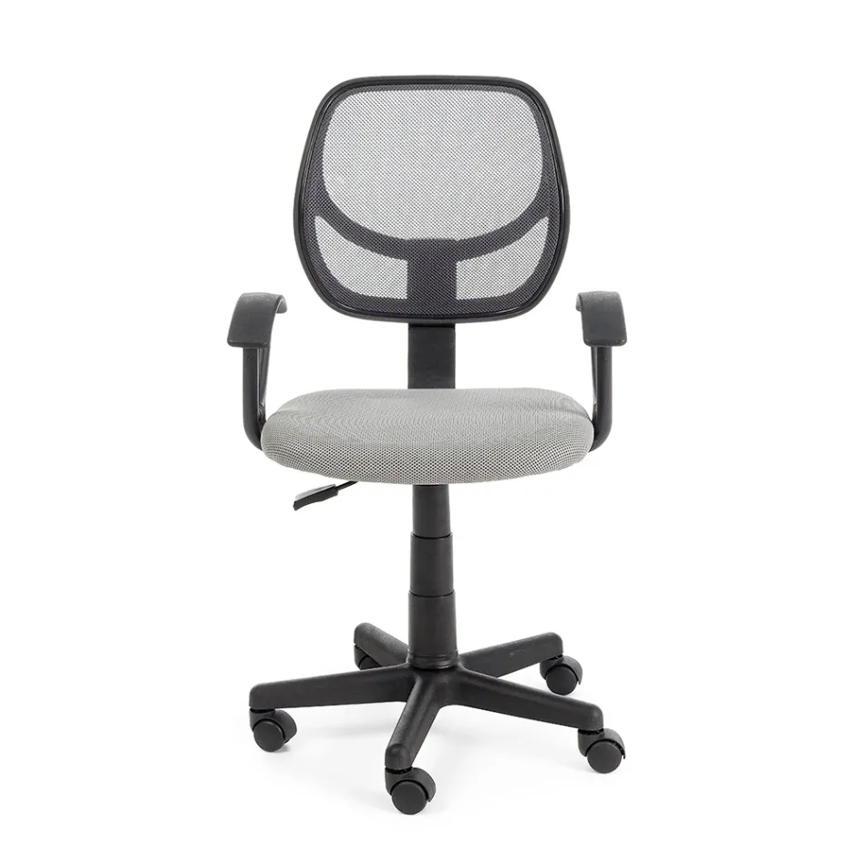 Swivel Office Chair in Nylon and Mesh Fabric in 3 Colors - Rasha Viadurini