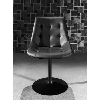 Swivel Chair, Seat in Ecoleather Capitonnè Processing - Aura