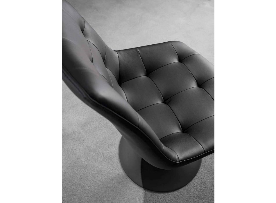 Swivel Chair, Seat in Ecoleather Capitonnè Processing - Aura