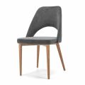 Upholstered Chair with Ash Wood Base Made in Italy - Lorenza
