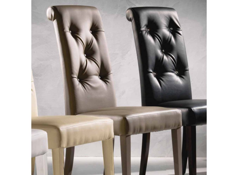 Upholstered Design Chair, with Capitonnè Processing - Diana