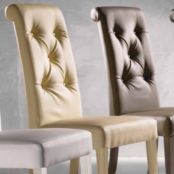 Upholstered Design Chair, with Capitonnè Processing - Diana