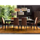 Upholstered solid wood living chair Grilli Zarafa made in Italy,2 pieces Viadurini