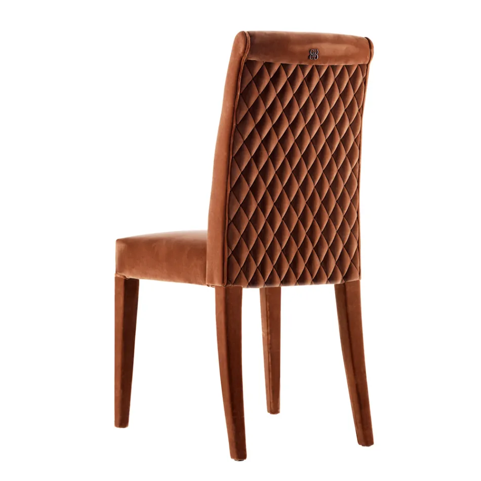 Upholstered solid wood living chair Grilli Zarafa made in Italy,2 pieces Viadurini