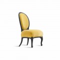 Upholstered chair Tati in black sandblasted solid wood, 60x51cm