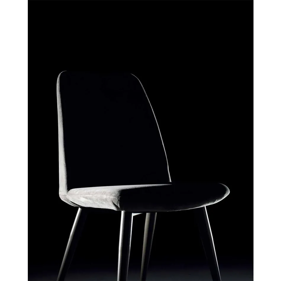 Padded Dining Room Chair with Lacquered Steel Base – Granella Viadurini