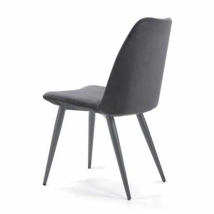 Padded Dining Room Chair with Lacquered Steel Base – Granella Viadurini
