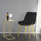 Upholstered Design Dining Room Chair in Wood and Fabric, 2 Pieces - Kolly Viadurini