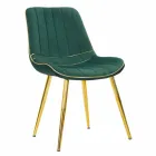 Upholstered Design Dining Room Chair in Wood and Fabric, 2 Pieces - Kolly Viadurini