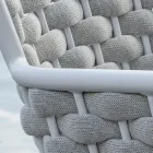 Stackable Chair with Upholstered Rope Armrests and Backrest - Gardenia Viadurini