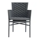 Stackable Chair with Upholstered Rope Armrests and Backrest - Gardenia Viadurini