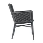Stackable Chair with Upholstered Rope Armrests and Backrest - Gardenia Viadurini