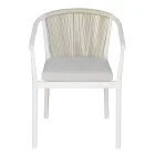 Stackable Chair with Aluminum Seat with Cushion and Rope Back - Aria Viadurini