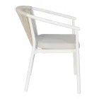 Stackable Chair with Aluminum Seat with Cushion and Rope Back - Aria Viadurini